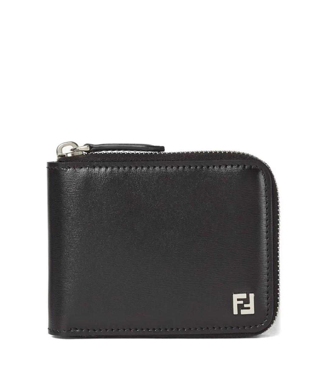 FENDI Черный кожаный кошелек, фото 1