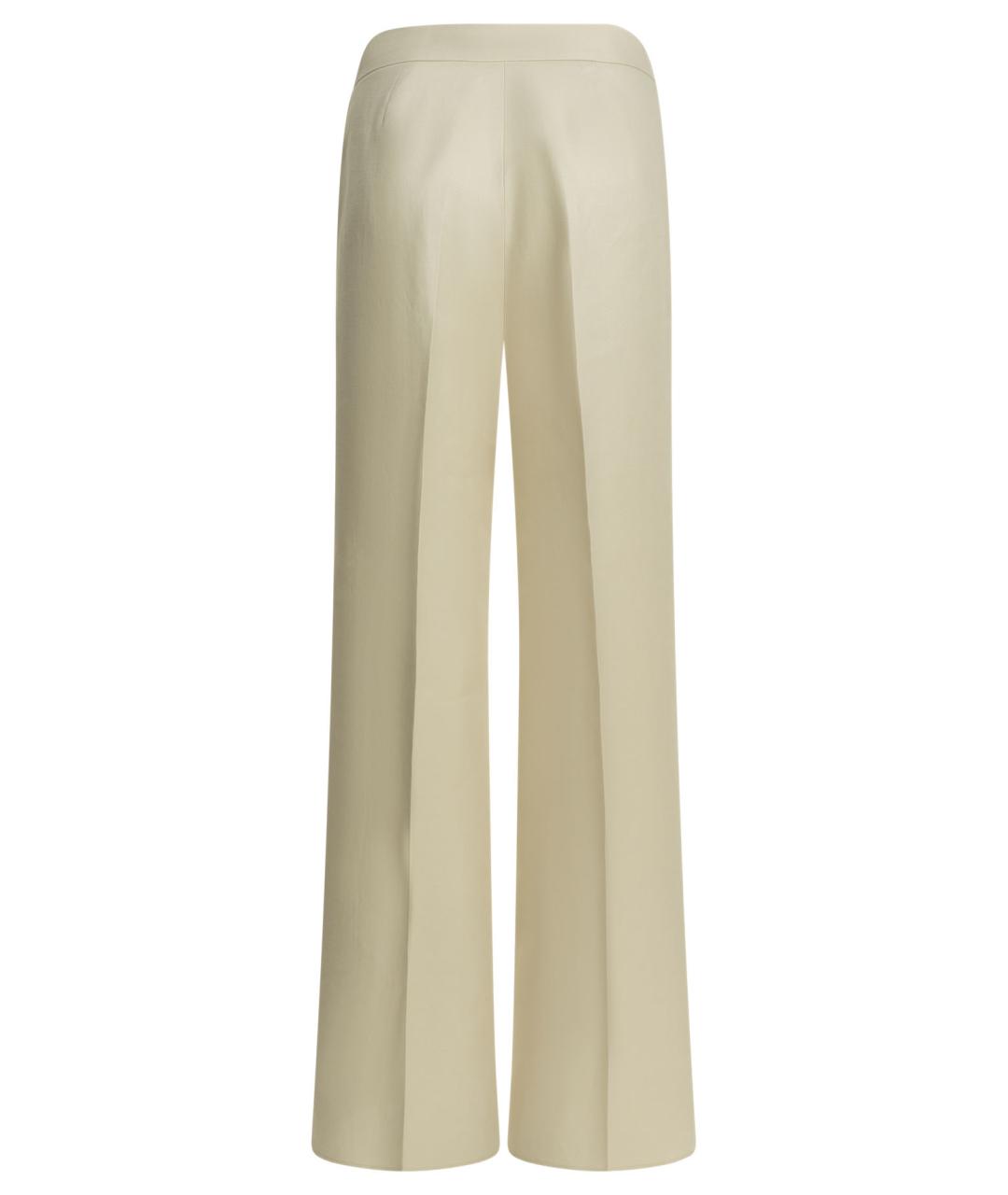 MAX MARA Бежевые льняные прямые брюки, фото 2