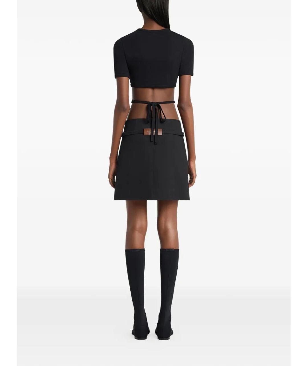 COURREGES Черная хлопковая футболка, фото 3