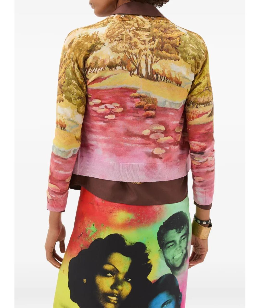 VERSACE Мульти шелковый кардиган, фото 3