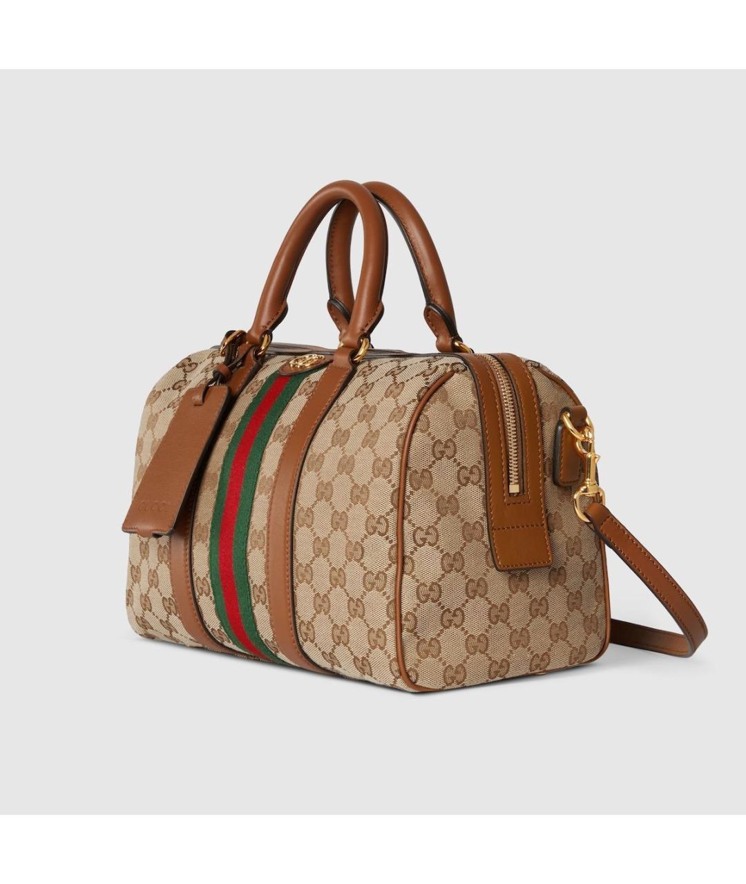 GUCCI Бежевая тканевая дорожная/спортивная сумка, фото 2