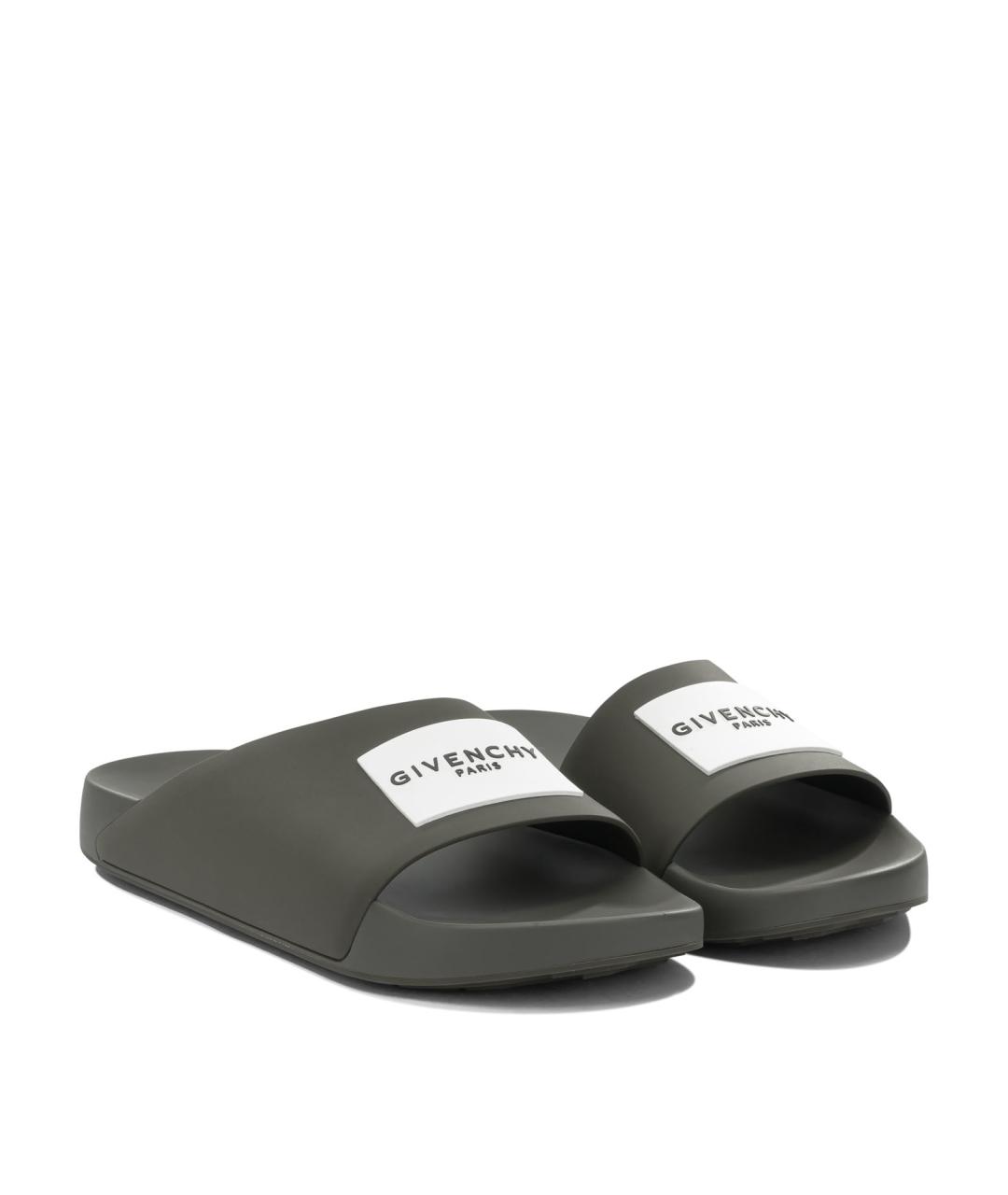 GIVENCHY Зеленые синтетические шлепанцы, фото 2