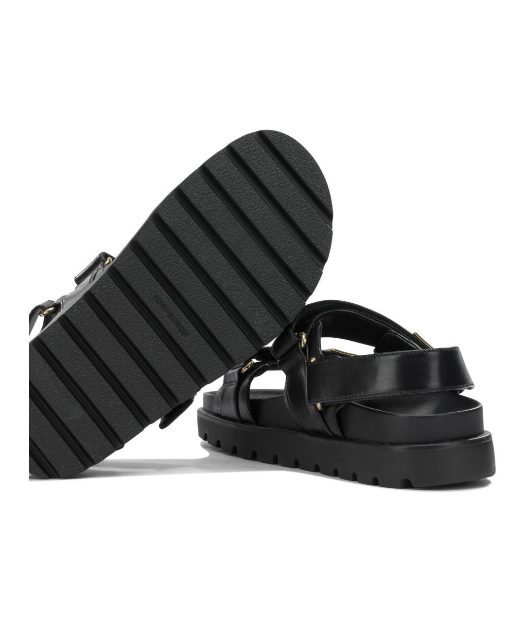 TORY BURCH Черные кожаные сандалии, фото 5