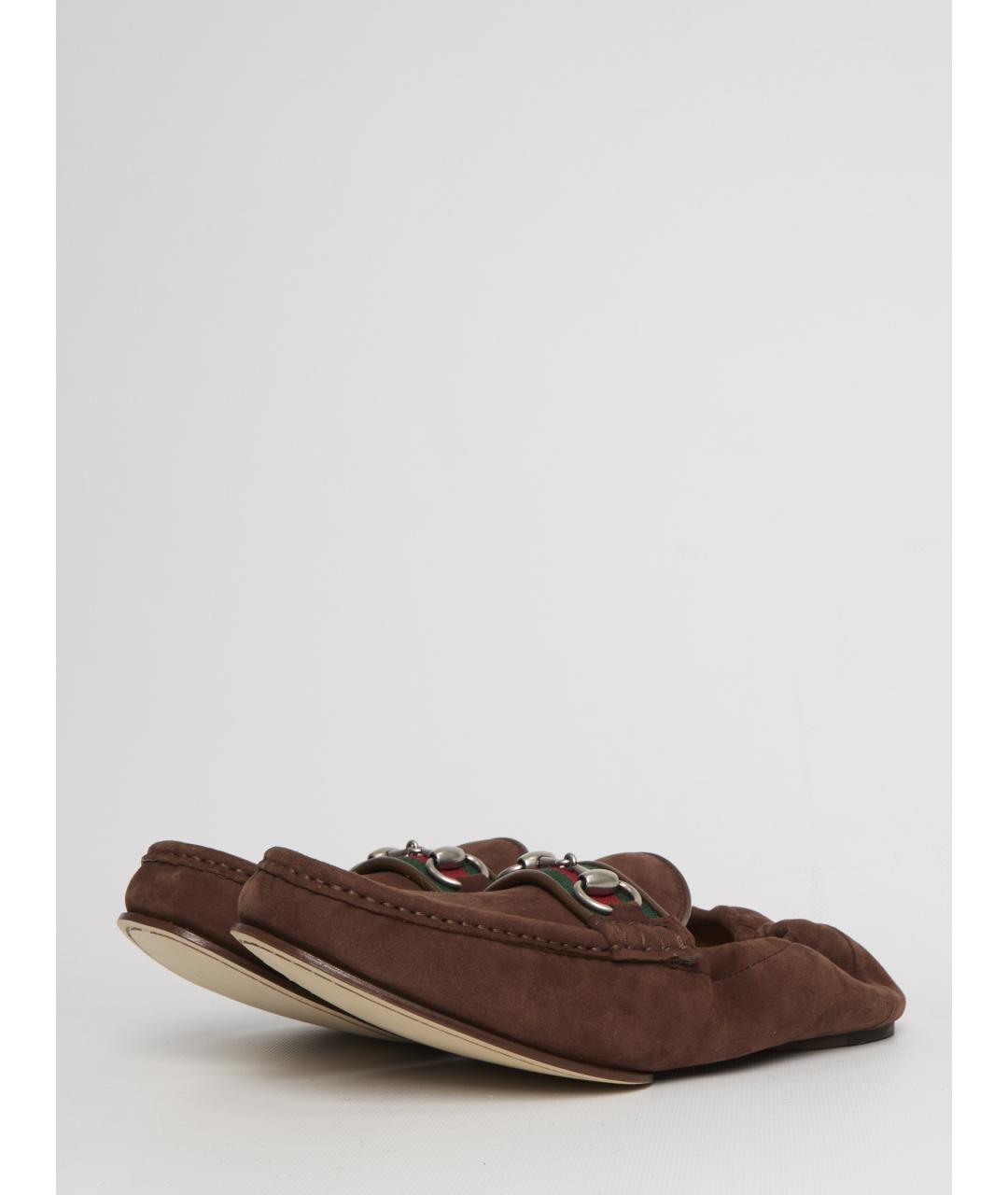 GUCCI Коричневые замшевые лоферы, фото 2