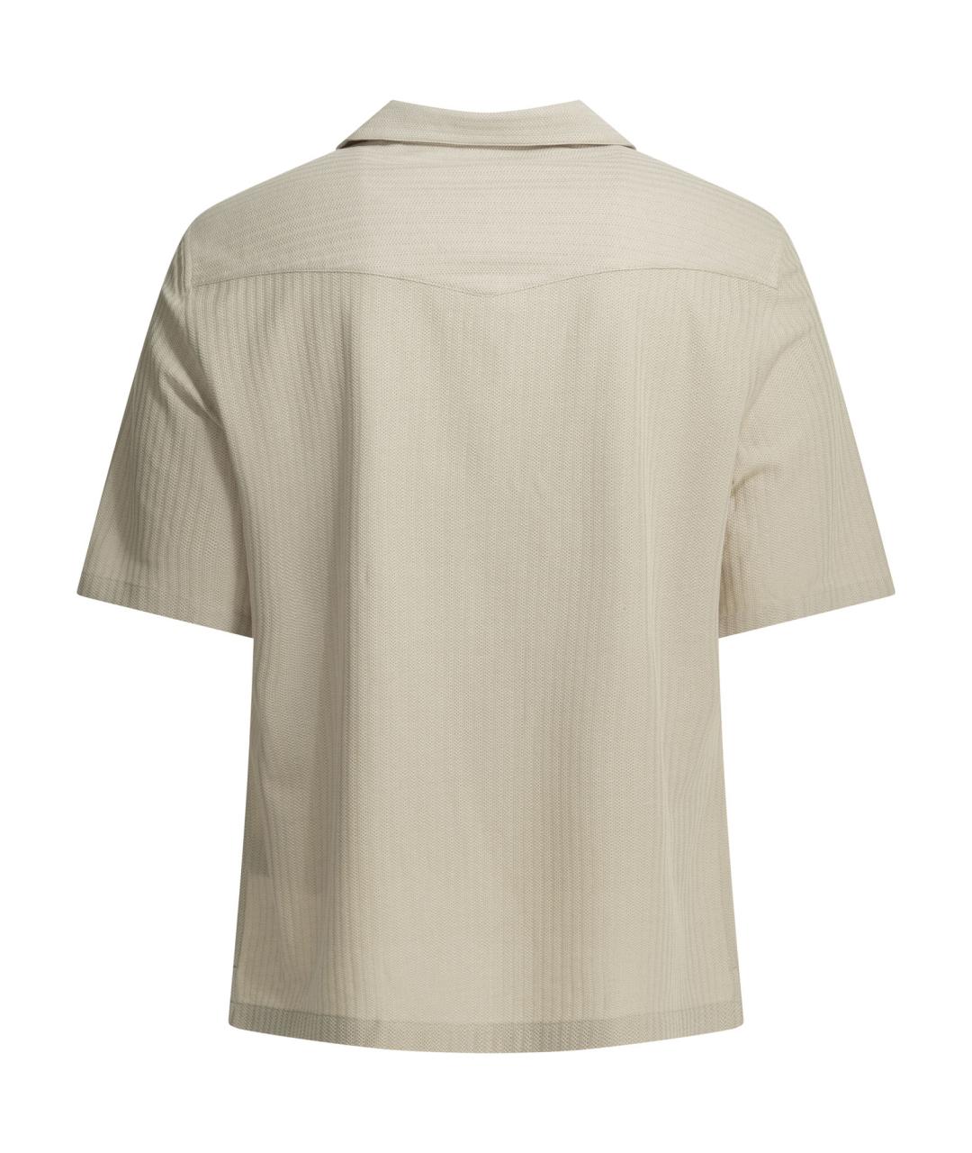 BRUNELLO CUCINELLI Бежевая хлопковая кэжуал рубашка, фото 2