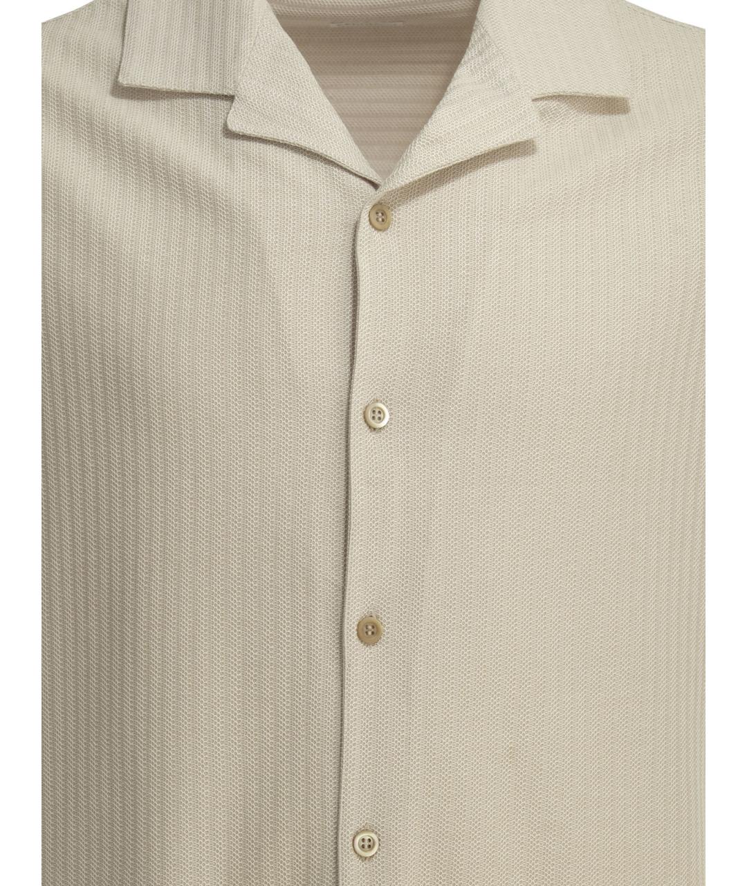 BRUNELLO CUCINELLI Бежевая хлопковая кэжуал рубашка, фото 3