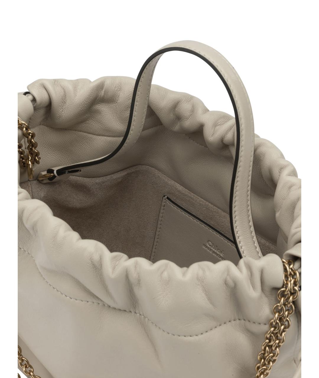 CHLOE Белая кожаная сумка через плечо, фото 5