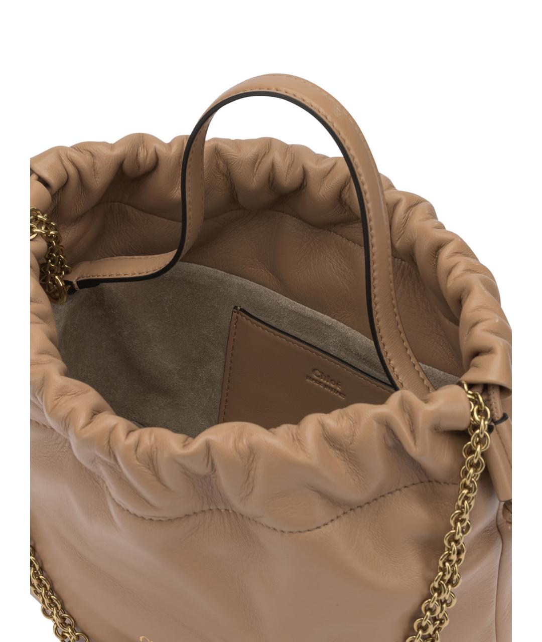 CHLOE Бежевая кожаная сумка через плечо, фото 5