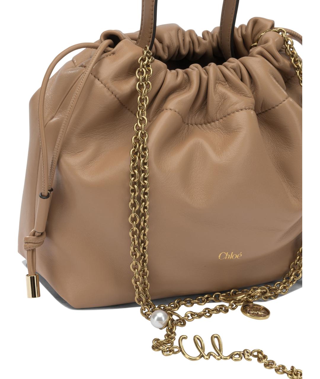 CHLOE Бежевая кожаная сумка через плечо, фото 4