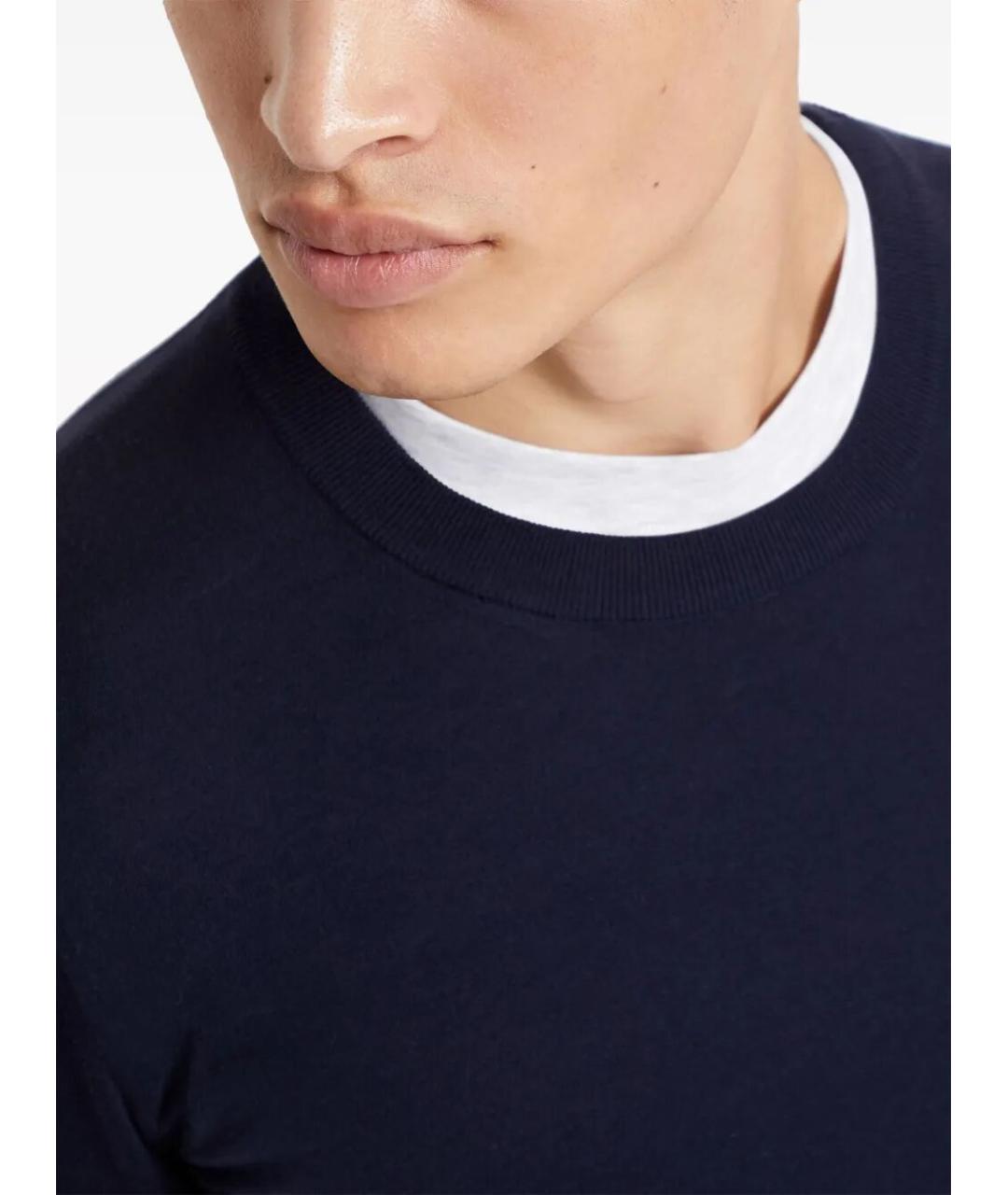 BRUNELLO CUCINELLI Синий хлопковый джемпер / свитер, фото 5