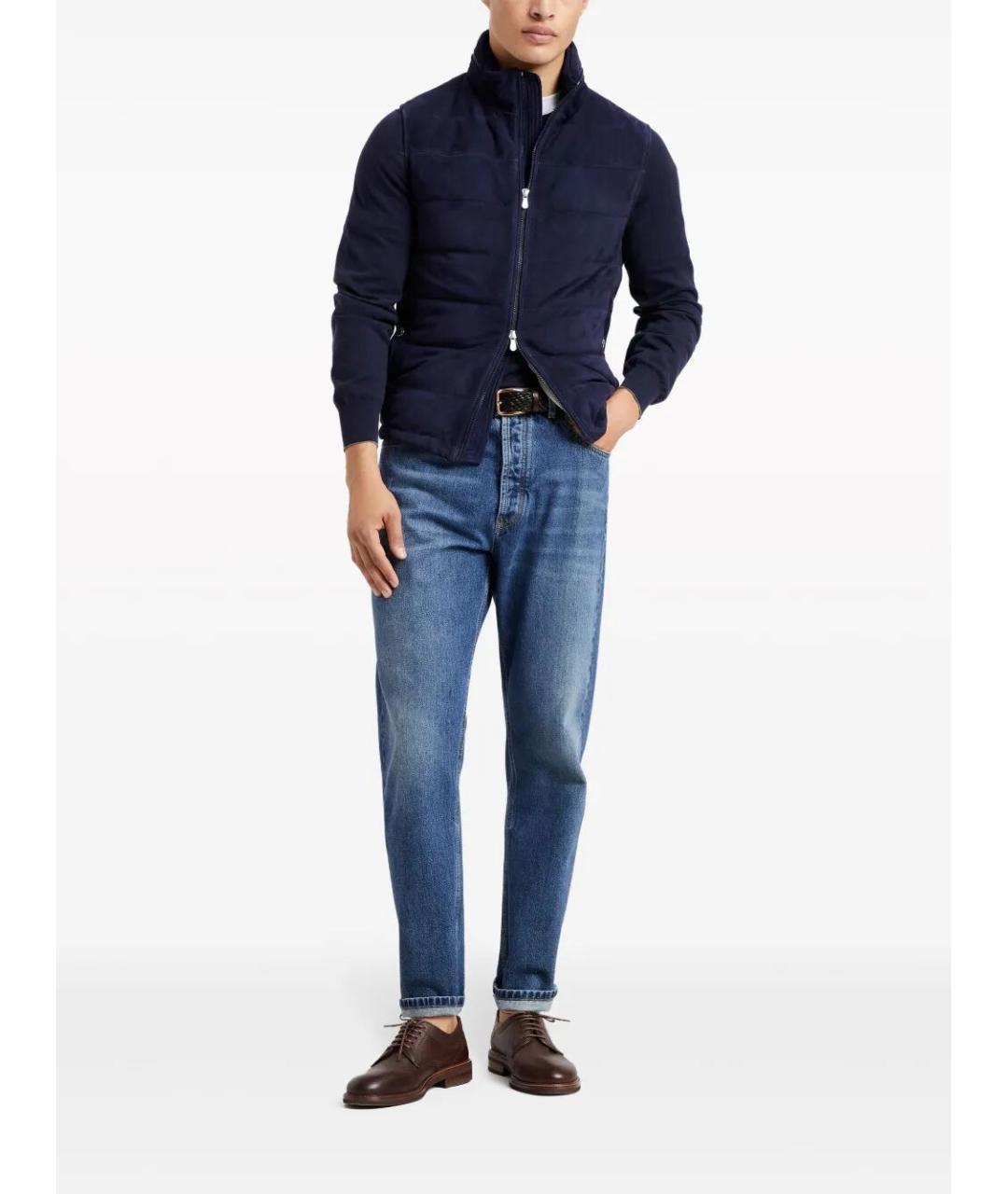 BRUNELLO CUCINELLI Синий хлопковый джемпер / свитер, фото 2