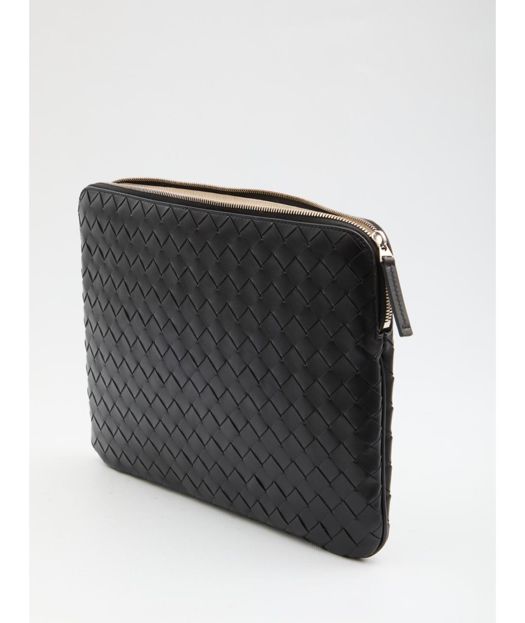 BOTTEGA VENETA Черная кожаная папка для документов, фото 4