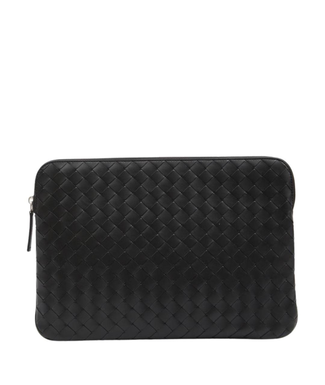 BOTTEGA VENETA Черная кожаная папка для документов, фото 1