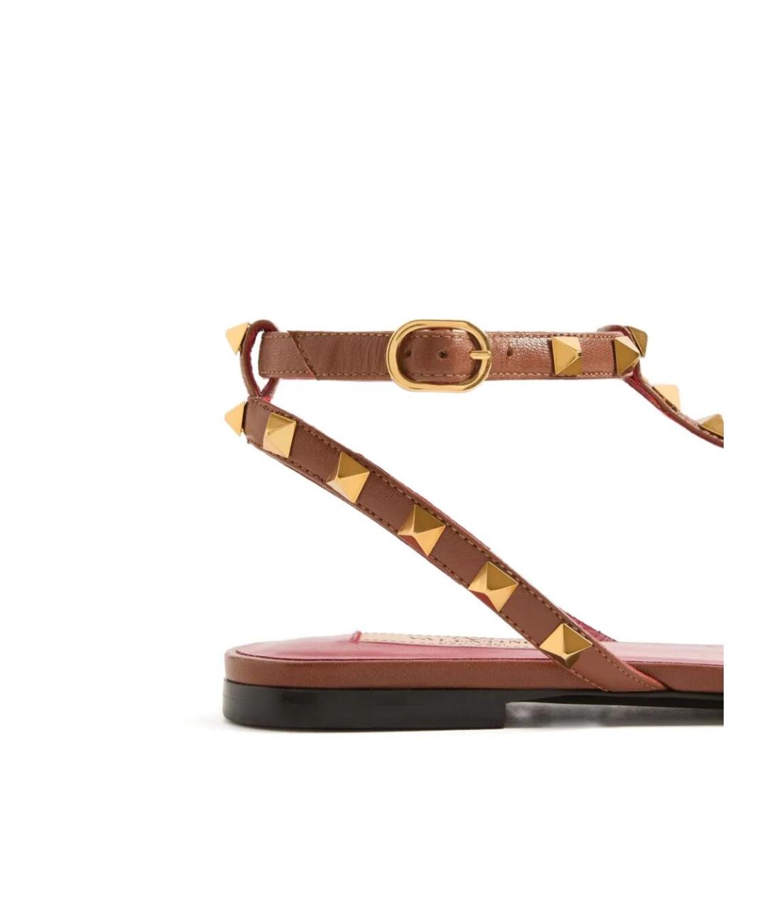 VALENTINO Коричневые кожаные сандалии, фото 5