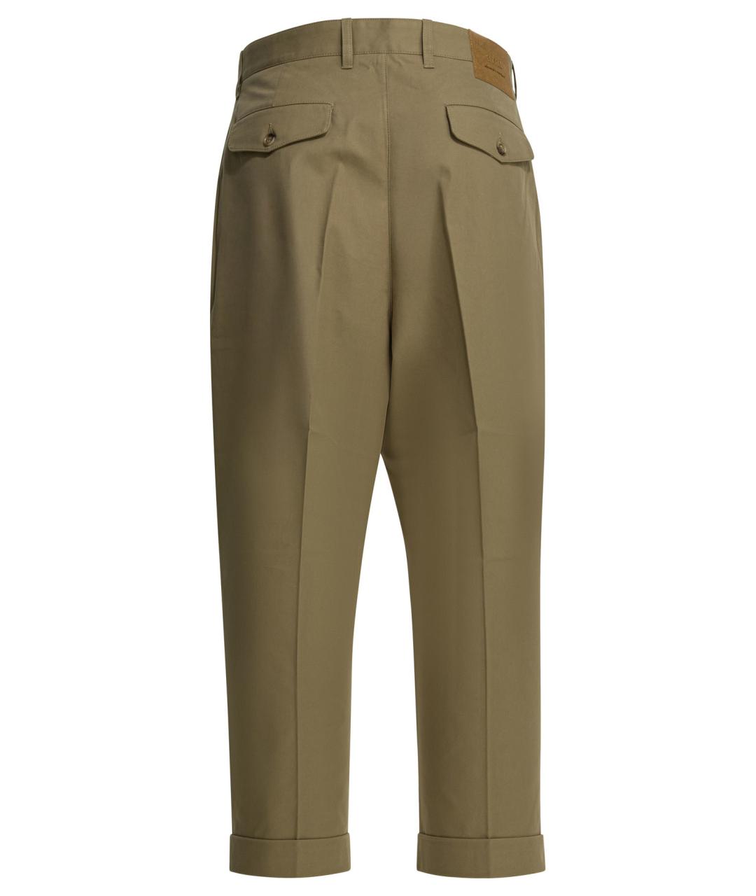 Ami Paris Бежевые хлопковые повседневные брюки, фото 2