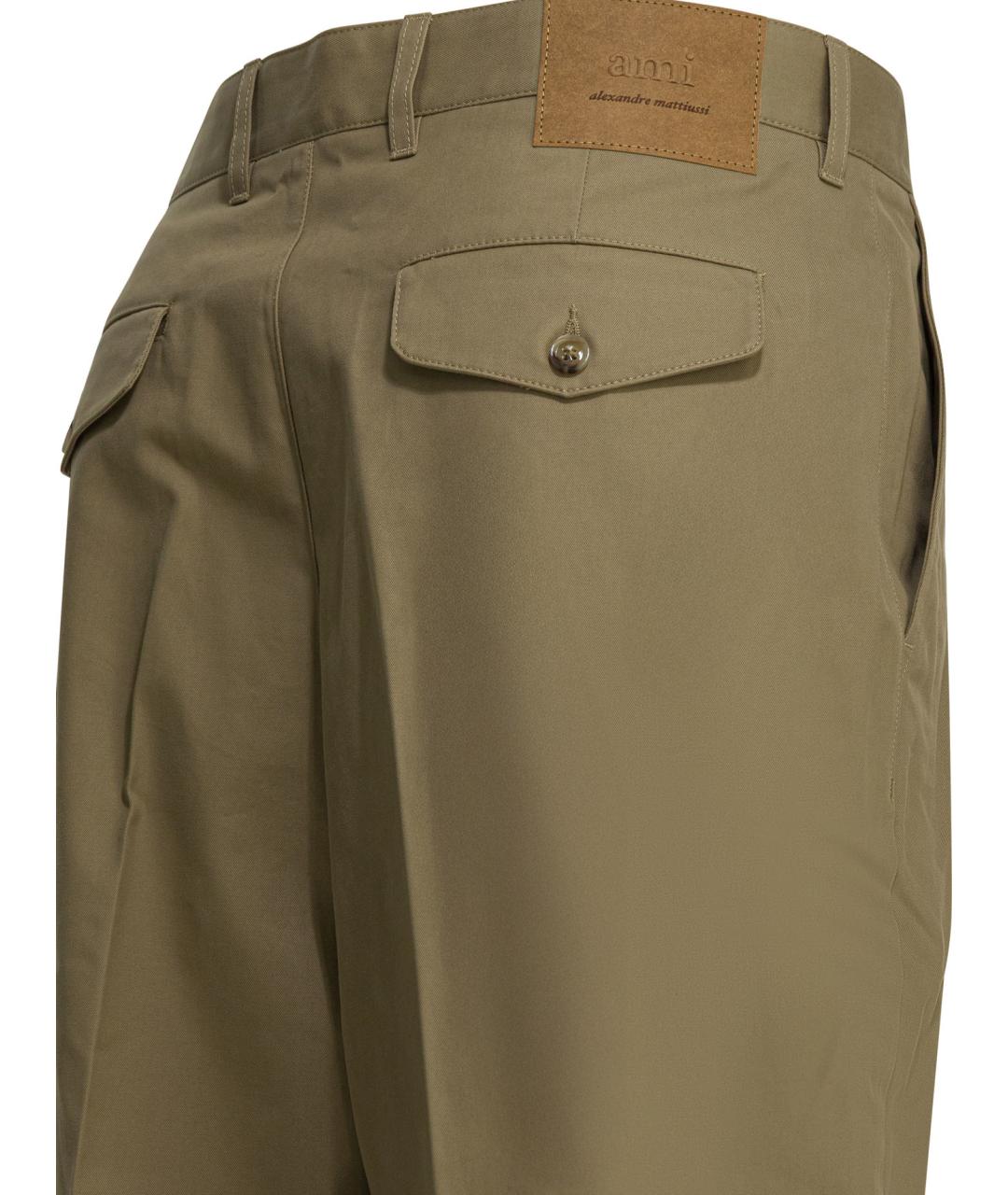 Ami Paris Бежевые хлопковые повседневные брюки, фото 4