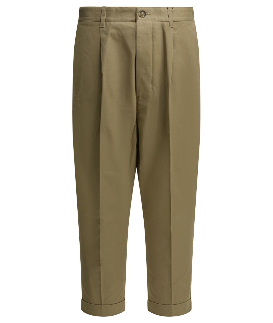 Ami Paris Бежевые хлопковые повседневные брюки, фото 1