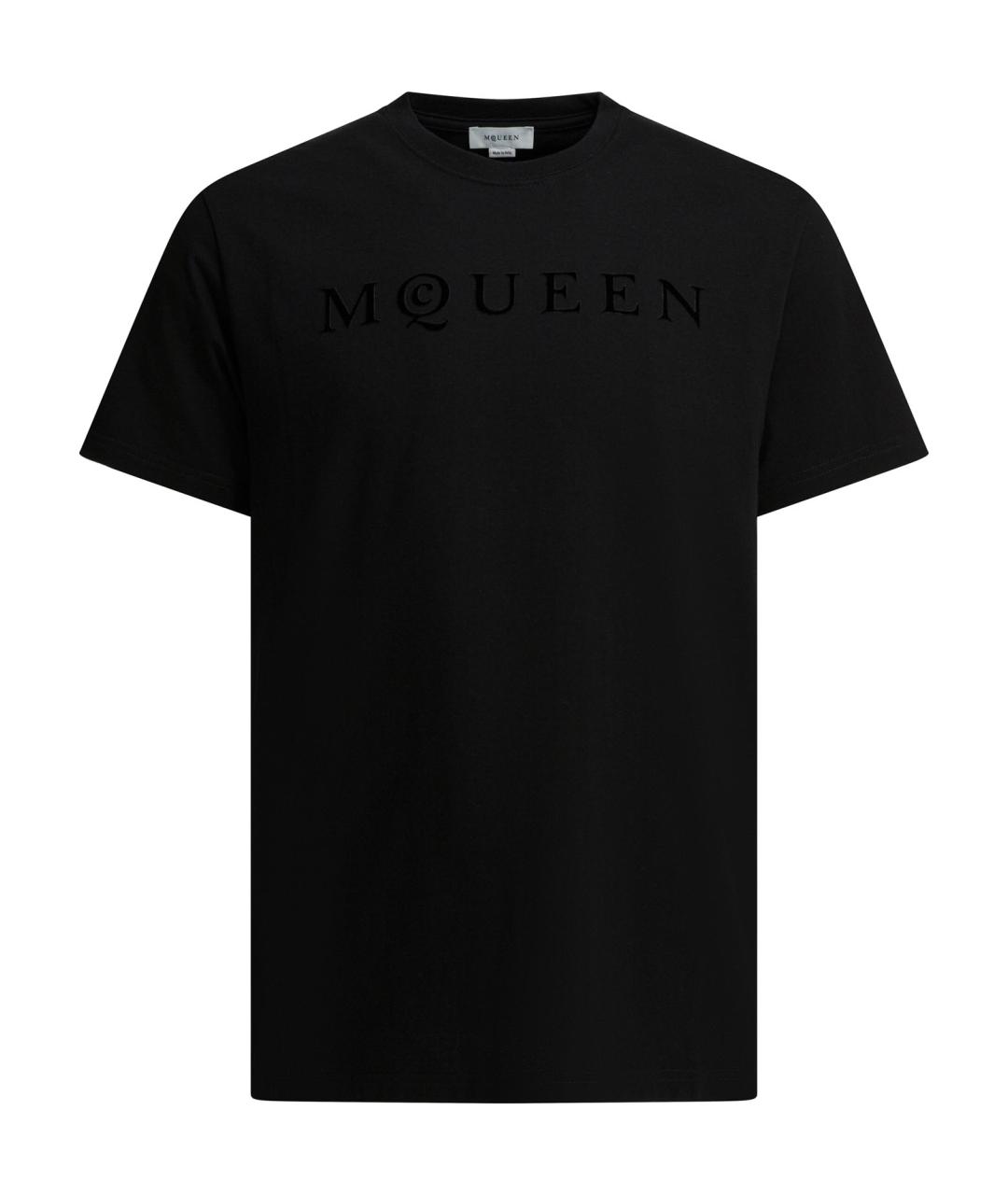 ALEXANDER MCQUEEN Черная хлопковая футболка, фото 1