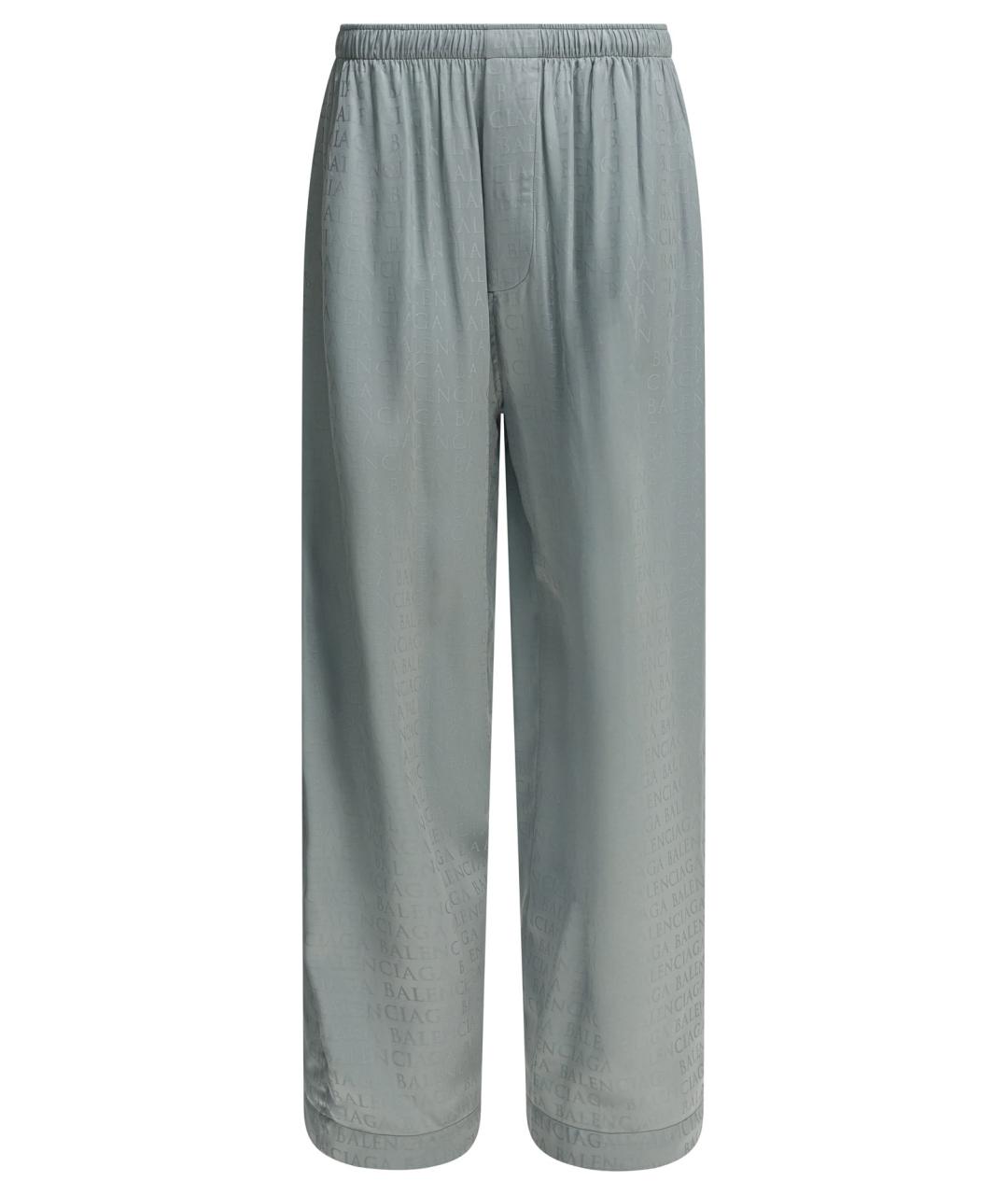 BALENCIAGA Серые вискозные прямые брюки, фото 1