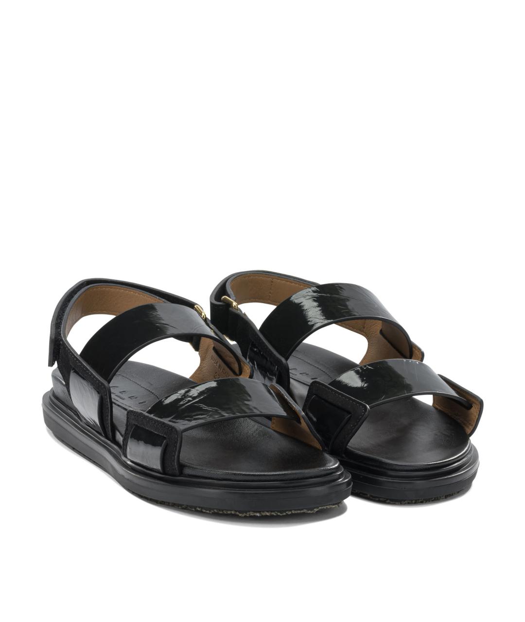 MARNI Черные кожаные сандалии, фото 2