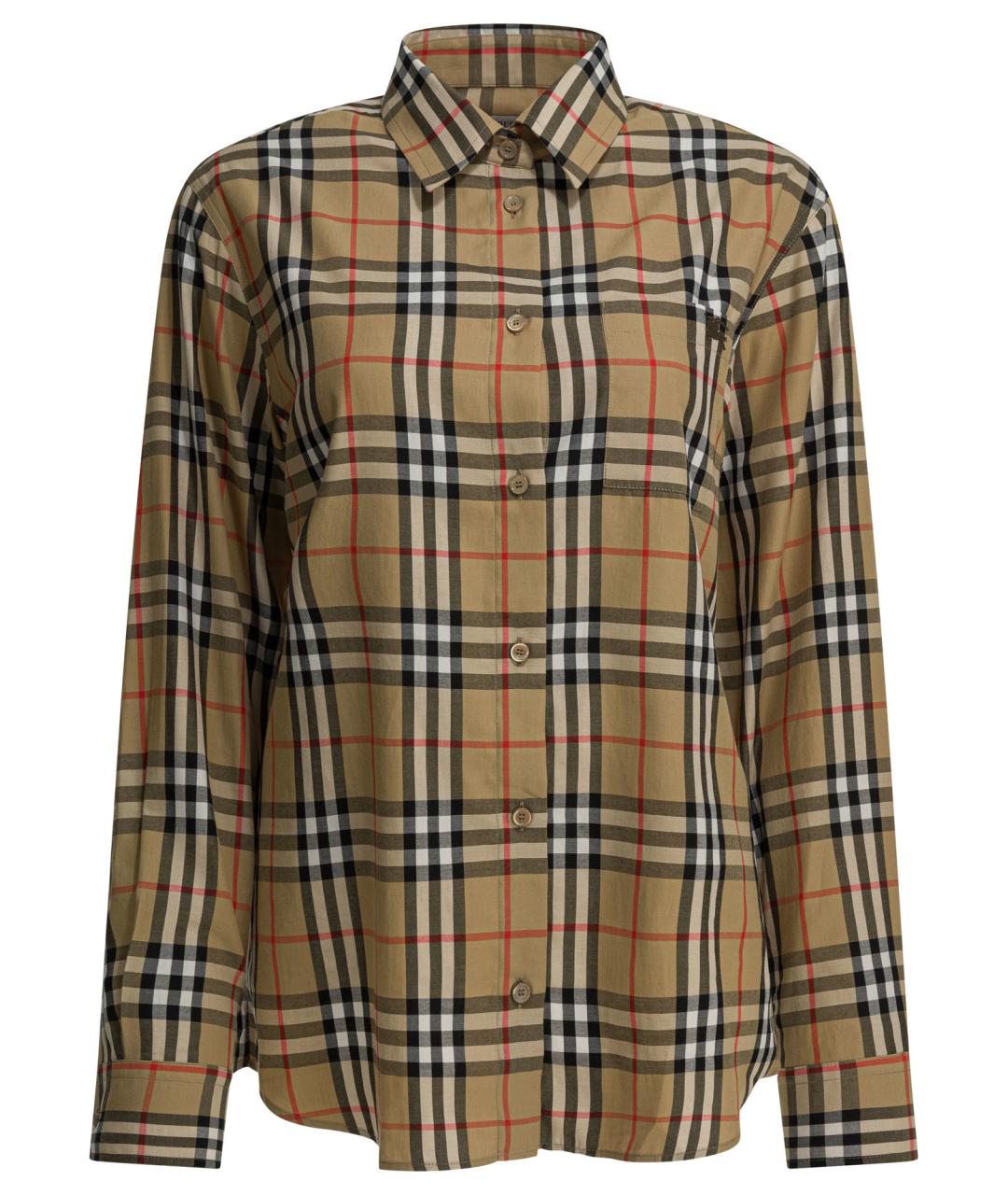 BURBERRY Бежевая хлопковая рубашка, фото 1