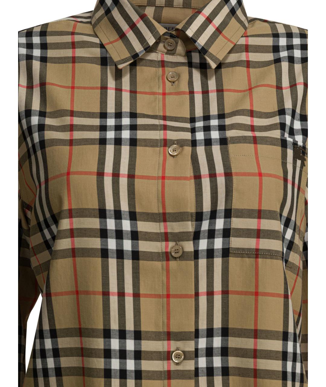BURBERRY Бежевая хлопковая рубашка, фото 3