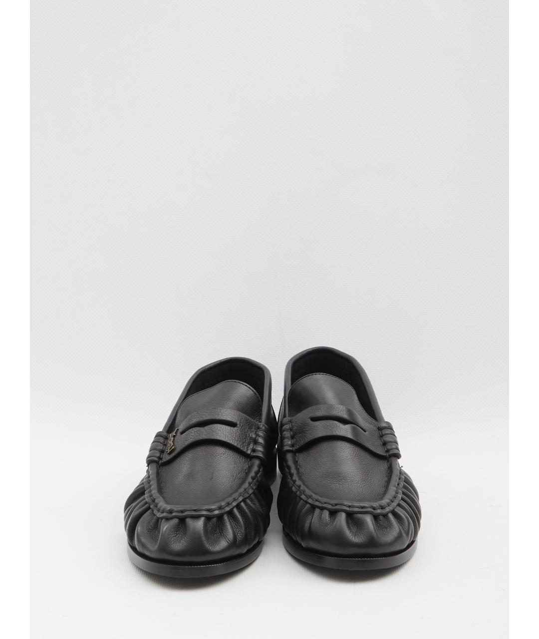 SAINT LAURENT Черные кожаные лоферы, фото 5