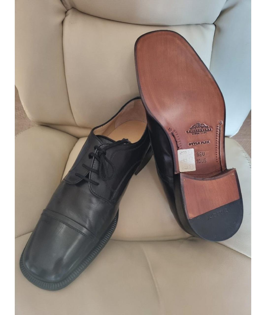 BALLY Черные кожаные низкие ботинки, фото 6