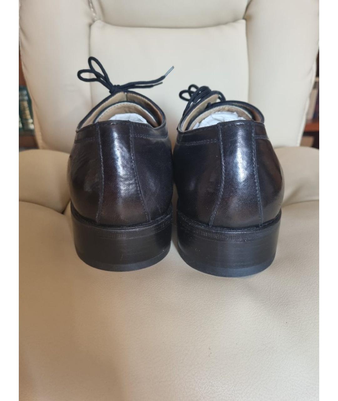 BALLY Черные кожаные низкие ботинки, фото 4