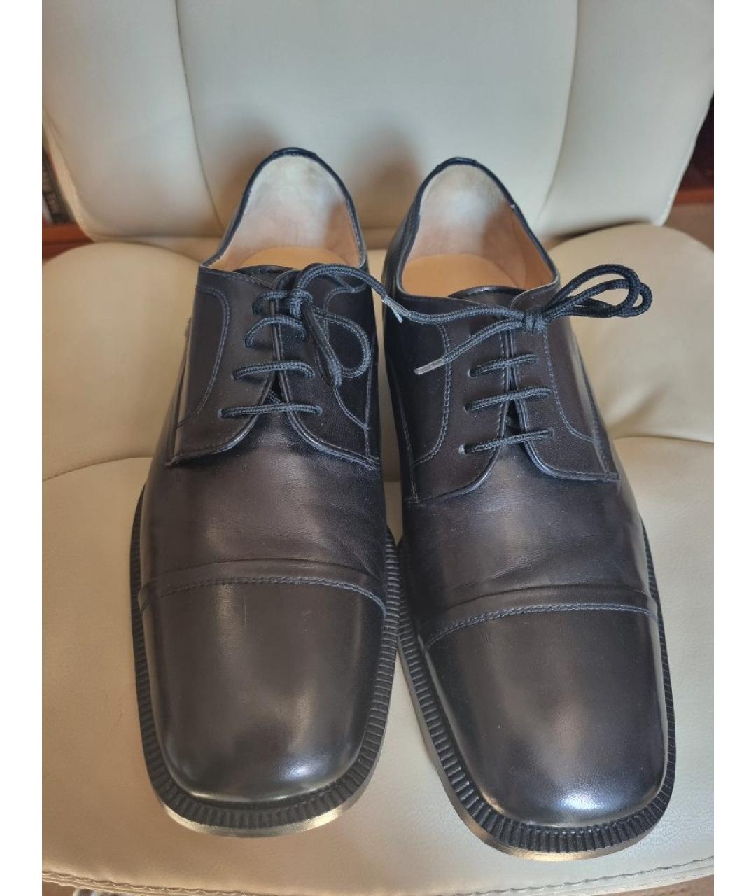 BALLY Черные кожаные низкие ботинки, фото 2