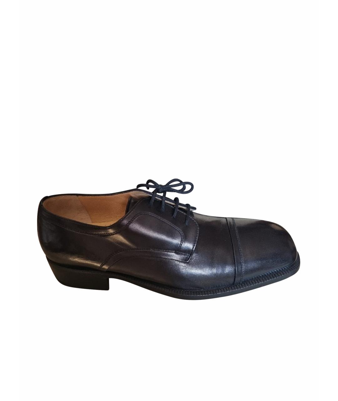 BALLY Черные кожаные низкие ботинки, фото 1