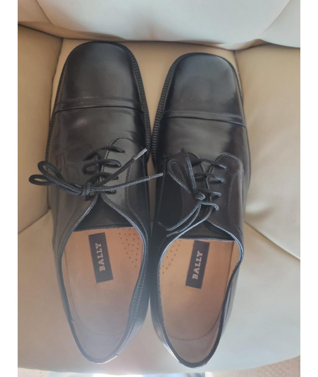 BALLY Черные кожаные низкие ботинки, фото 3