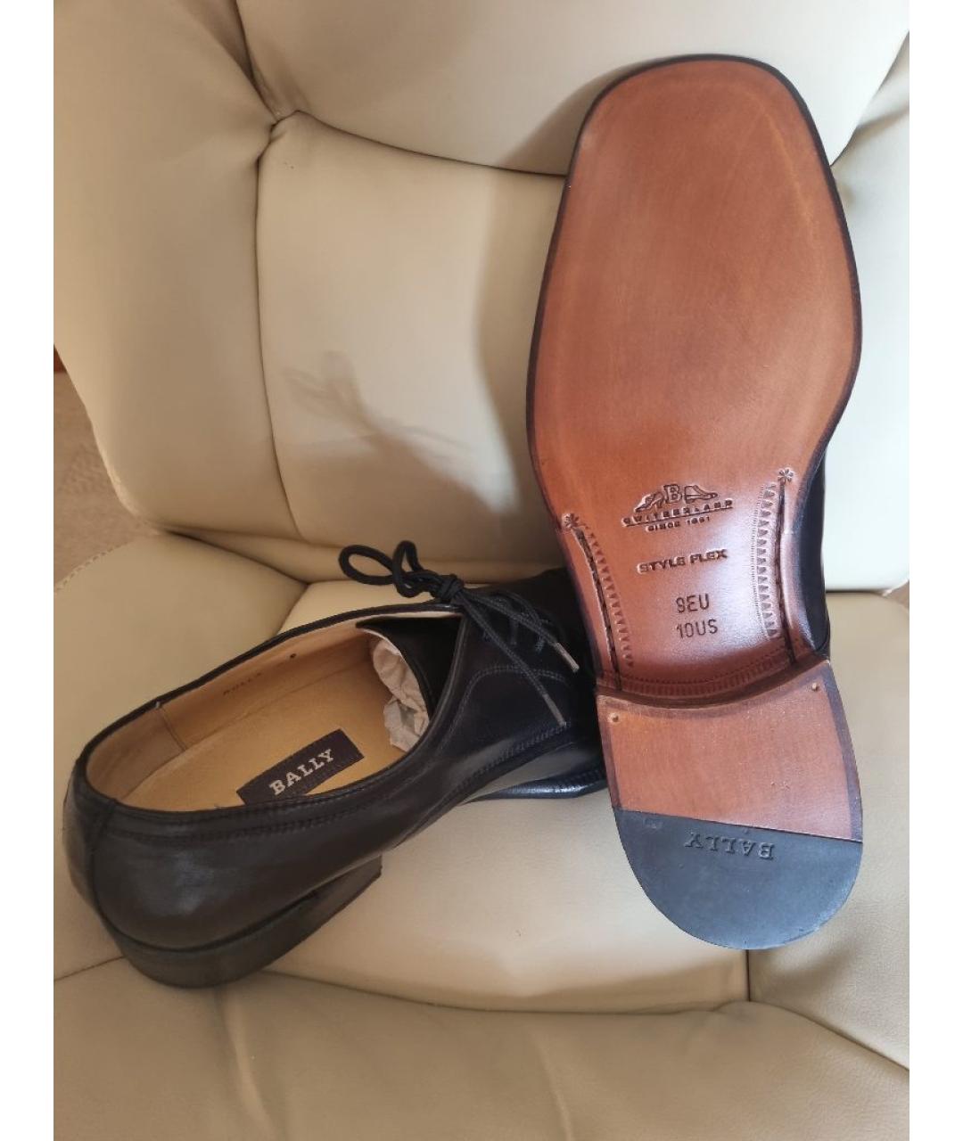 BALLY Черные кожаные низкие ботинки, фото 5