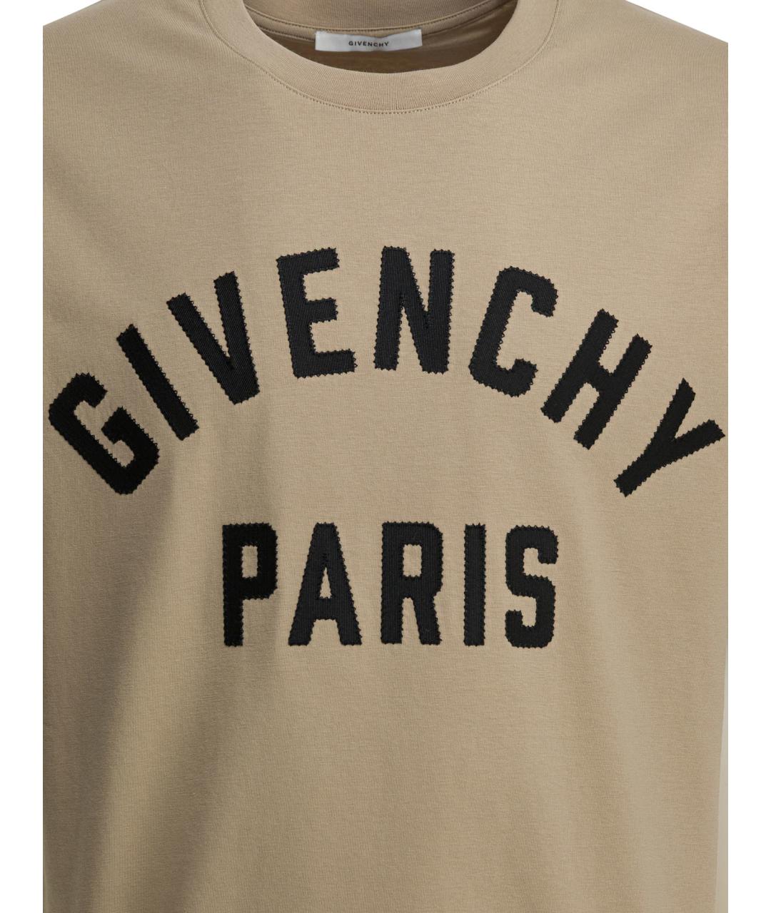 GIVENCHY Бежевая хлопковая футболка, фото 3
