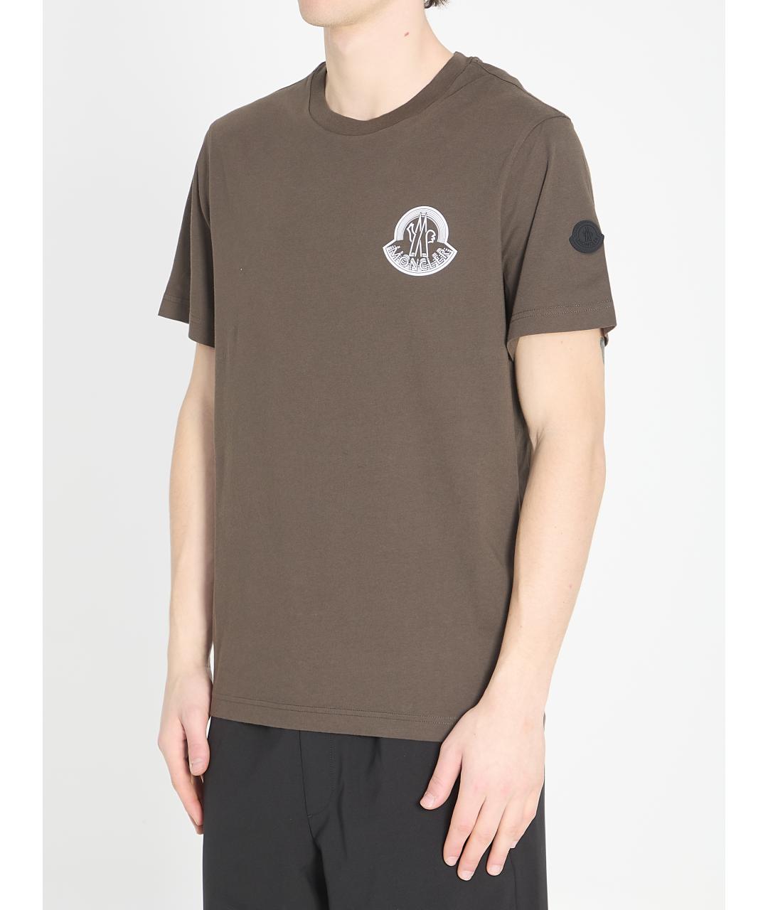 MONCLER Серая хлопковая футболка, фото 2