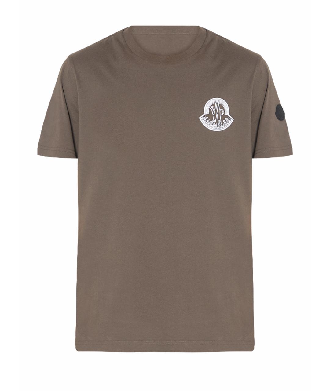 MONCLER Серая хлопковая футболка, фото 1