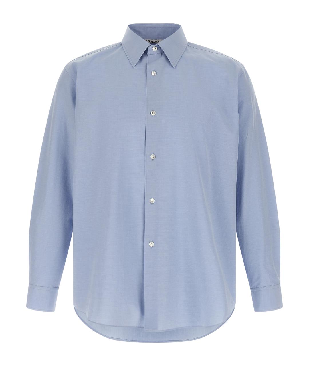 AURALEE Голубая хлопковая классическая рубашка, фото 1