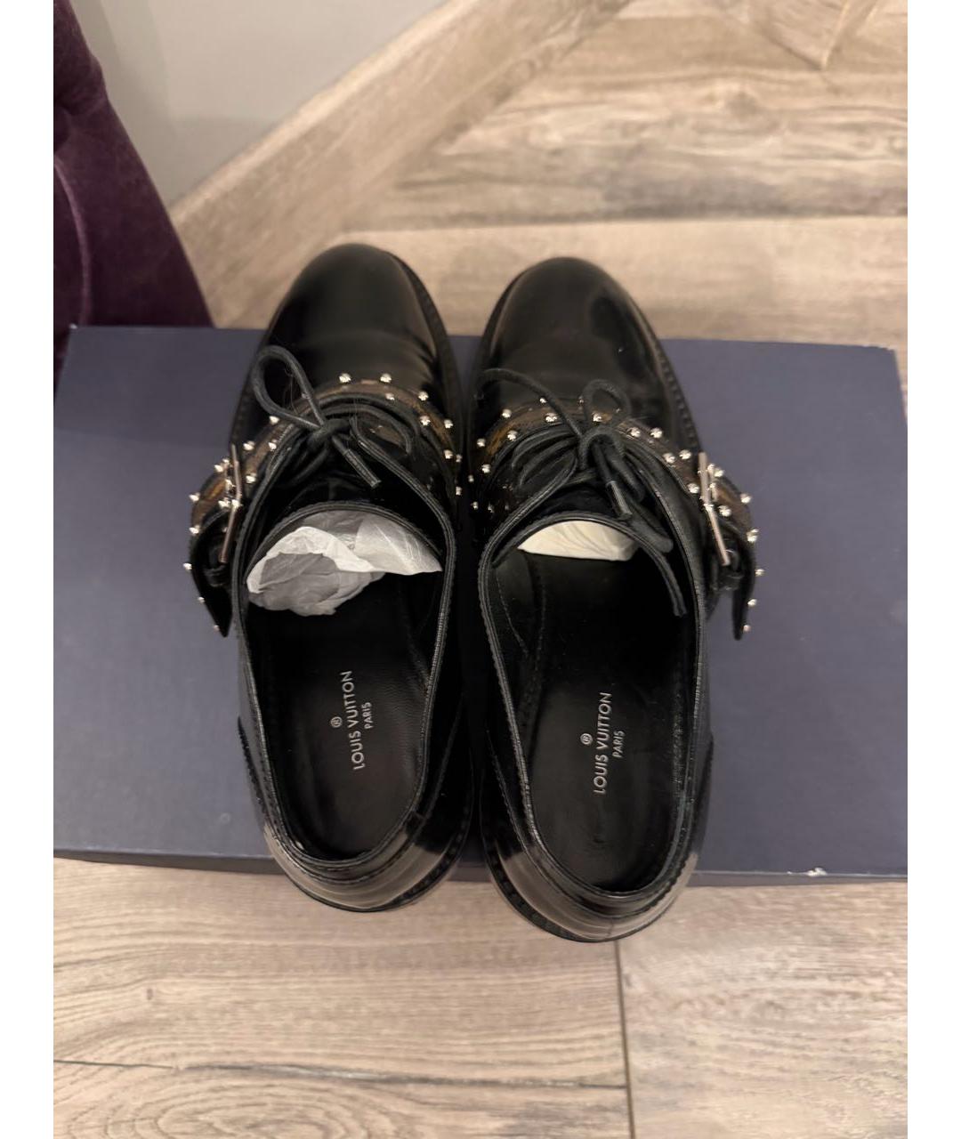LOUIS VUITTON Черные кожаные брогги и оксфорды, фото 4