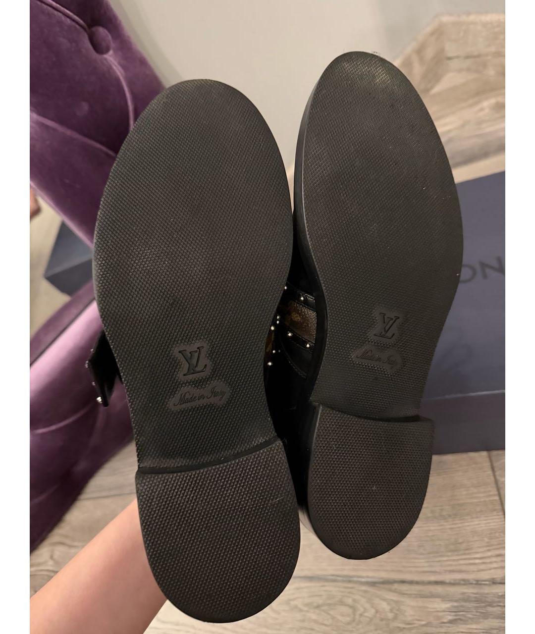 LOUIS VUITTON Черные кожаные брогги и оксфорды, фото 5