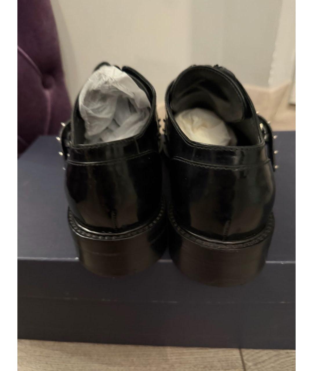 LOUIS VUITTON Черные кожаные брогги и оксфорды, фото 3