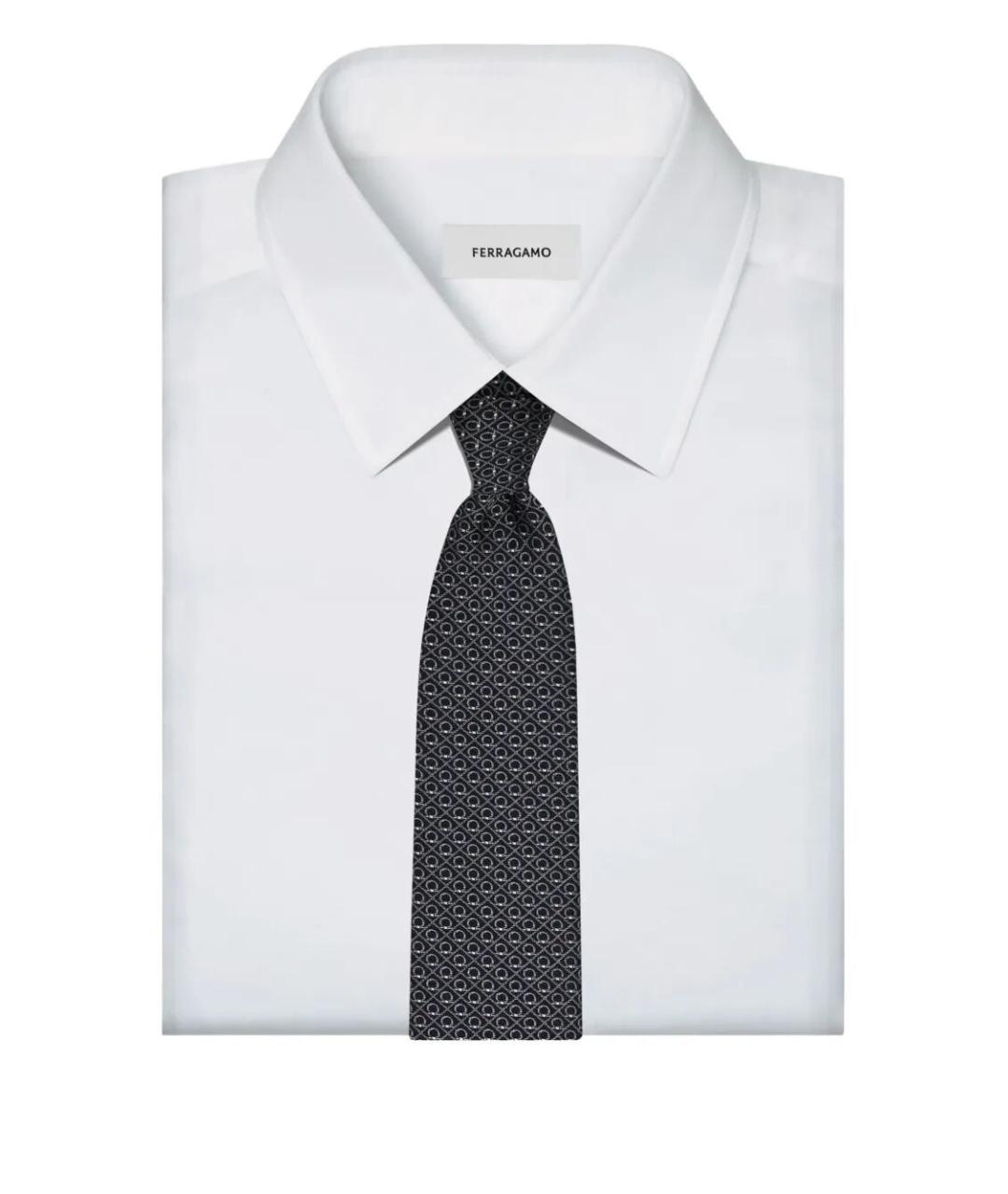 FERRAGAMO Синий шелковый галстук, фото 2