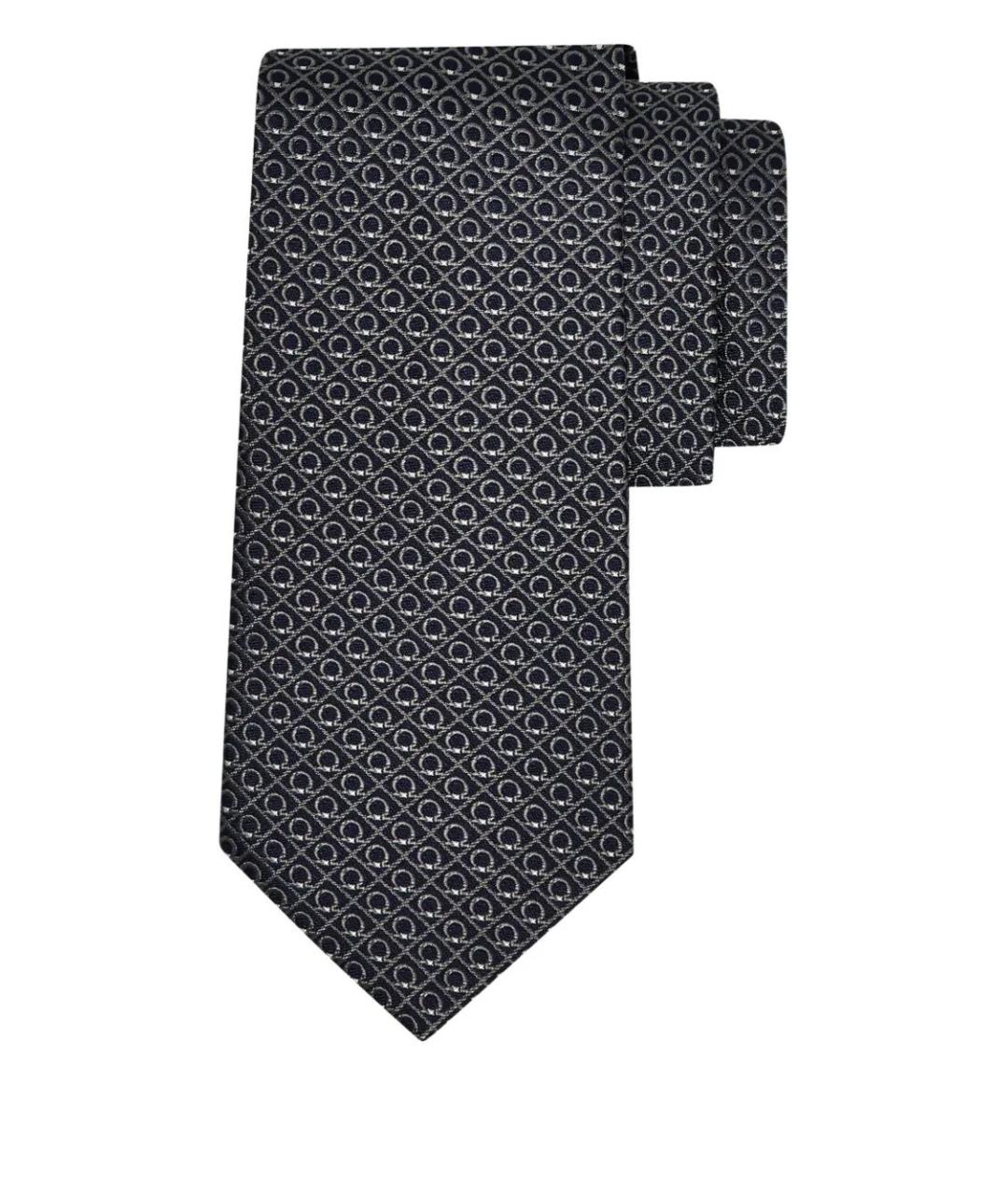 FERRAGAMO Синий шелковый галстук, фото 4