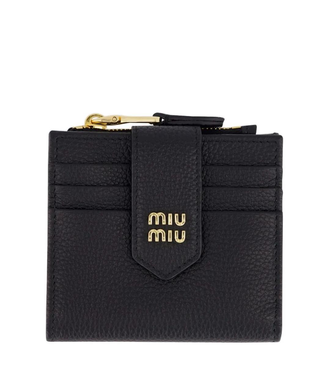 MIU MIU Черный кожаный кошелек, фото 1