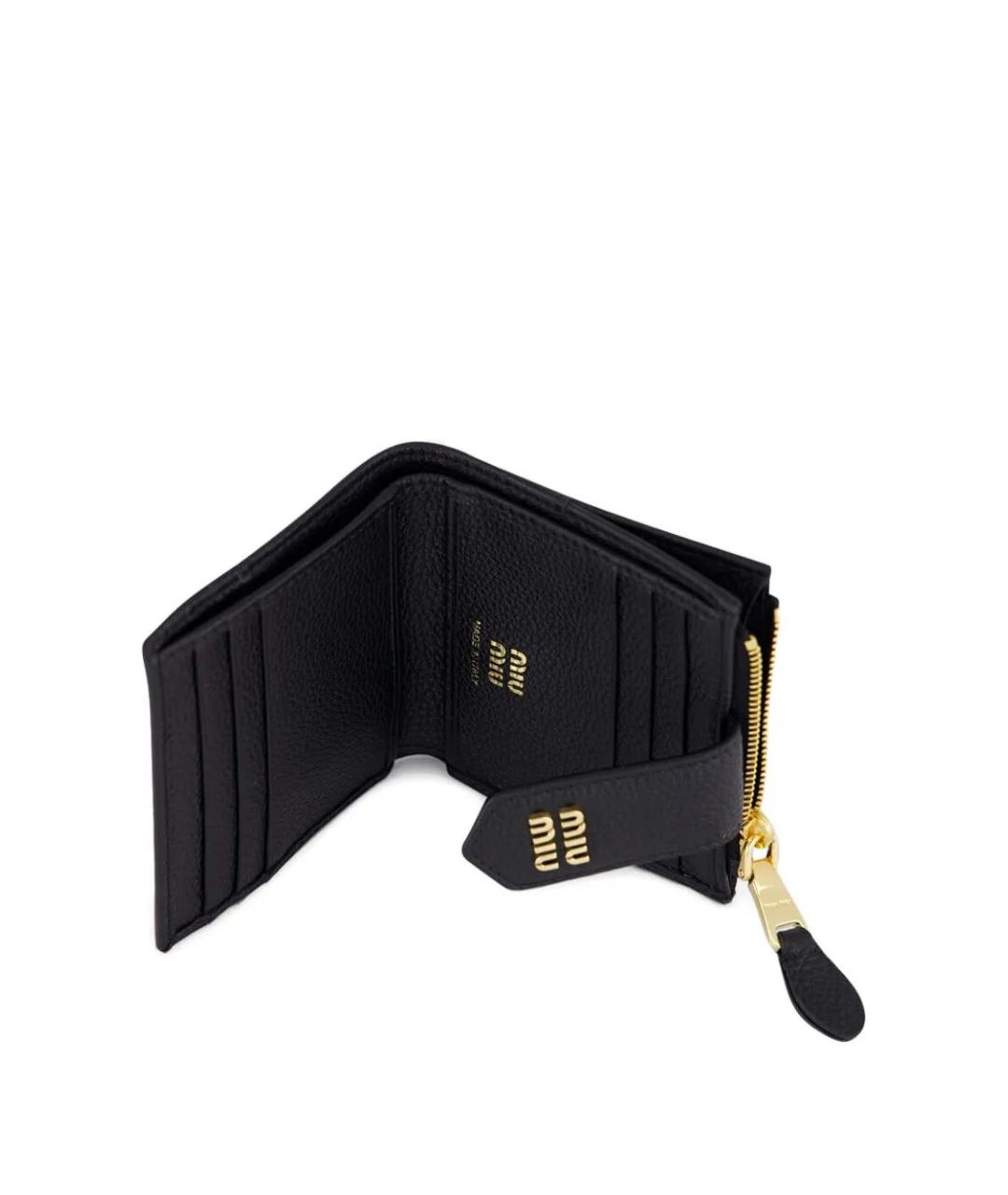 MIU MIU Черный кожаный кошелек, фото 2