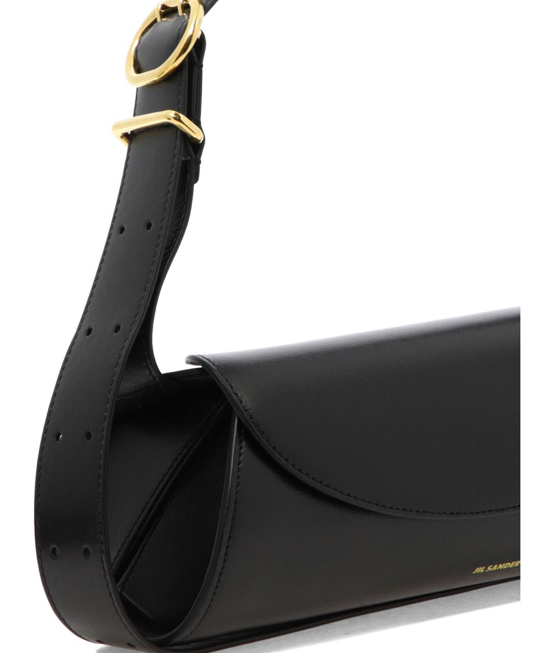 JIL SANDER Черная кожаная сумка через плечо, фото 4