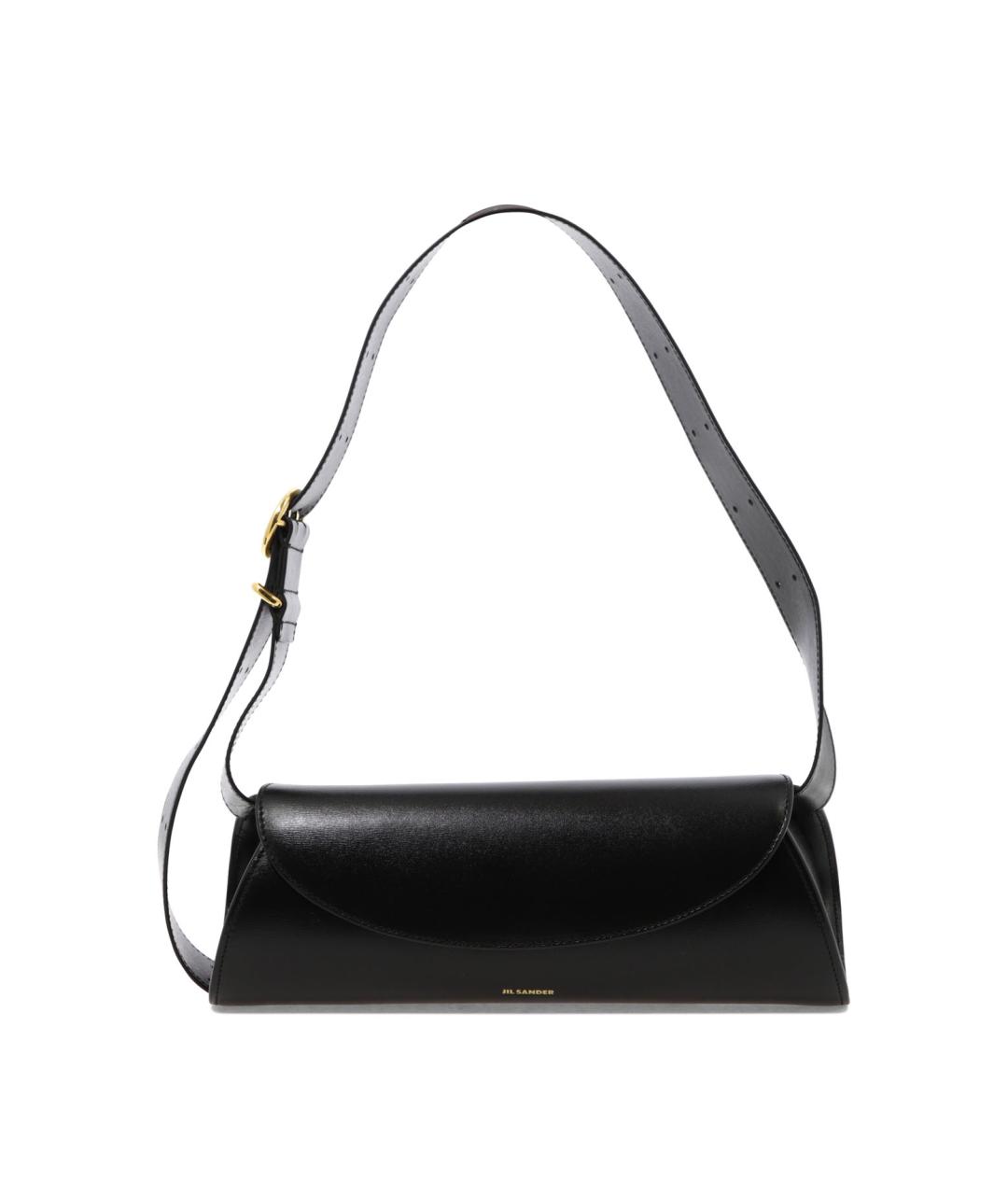 JIL SANDER Черная кожаная сумка через плечо, фото 1