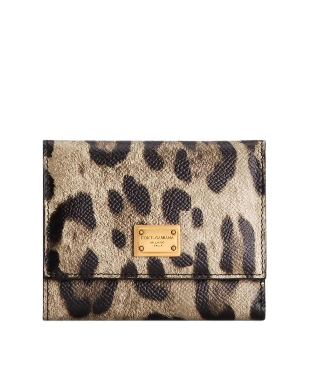 DOLCE&GABBANA Коричневый кожаный кошелек, фото 1