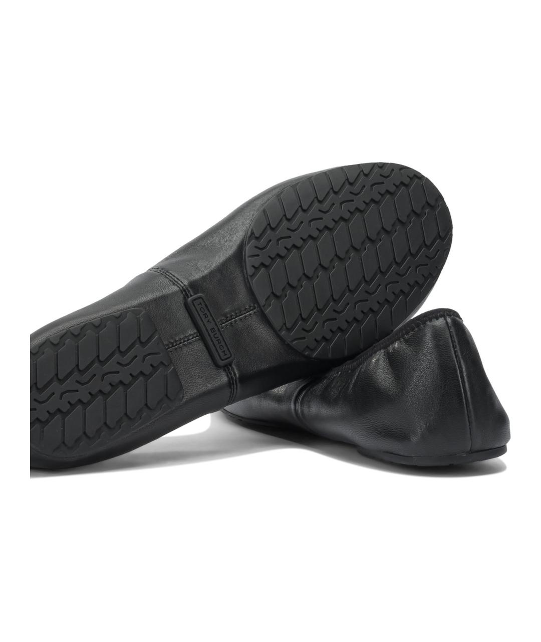 TORY BURCH Черные кожаные балетки, фото 5