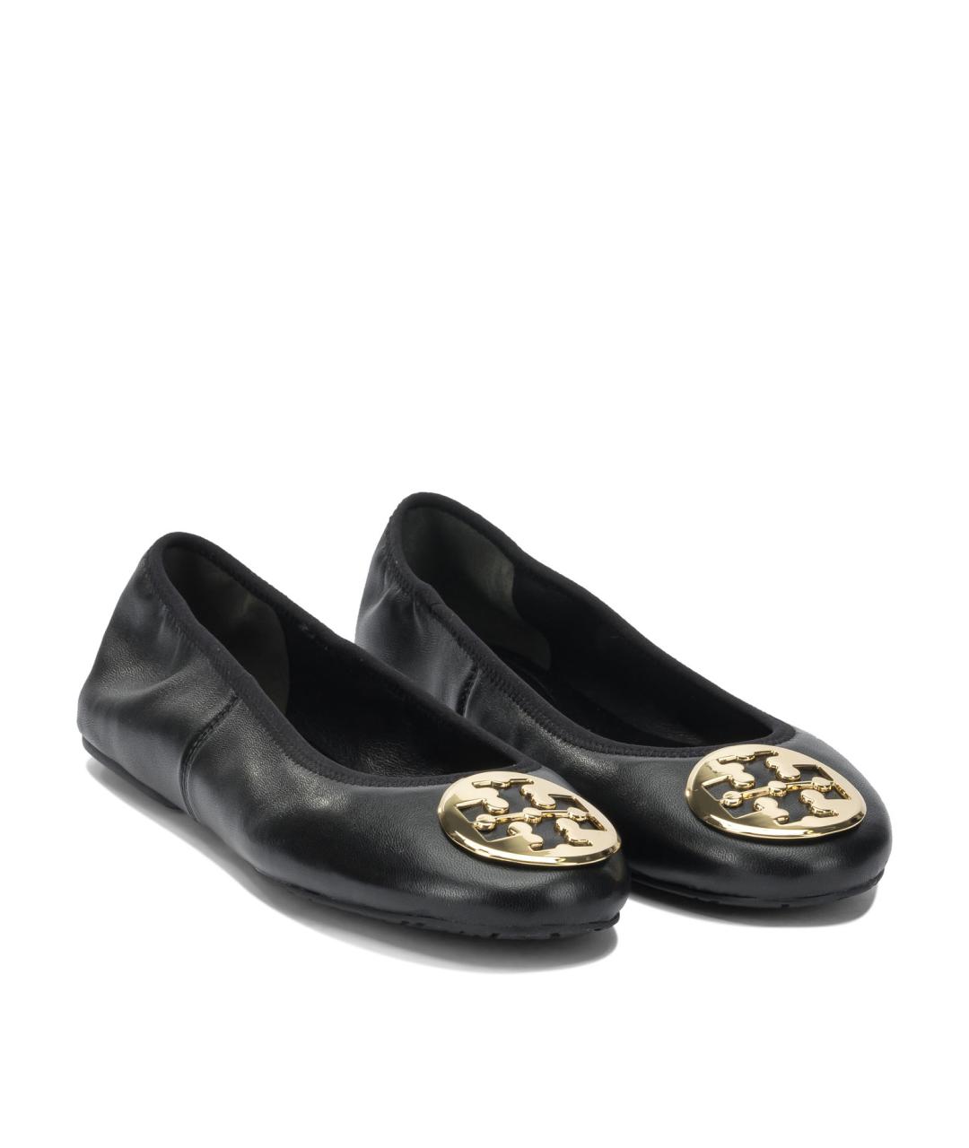 TORY BURCH Черные кожаные балетки, фото 2