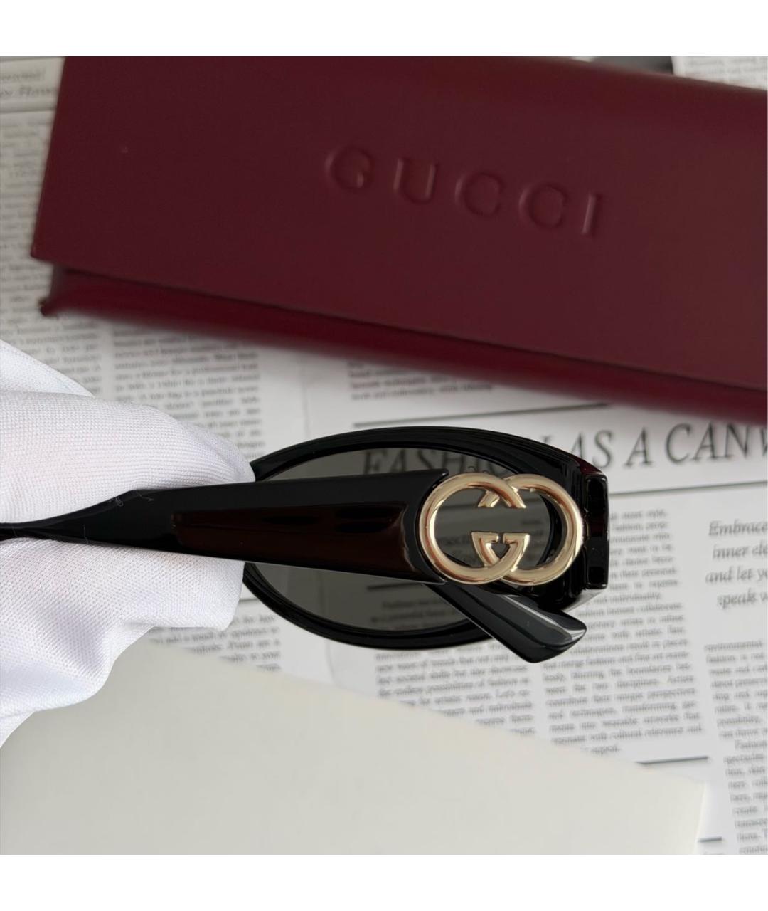 GUCCI Черные пластиковые солнцезащитные очки, фото 5